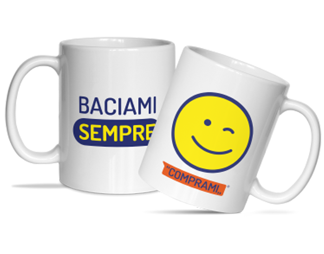 Tazza con scritta Baciami sempre