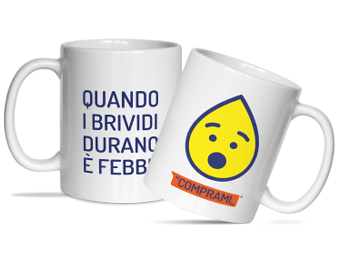 Tazza con scritta Quando i brividi durano � febbre